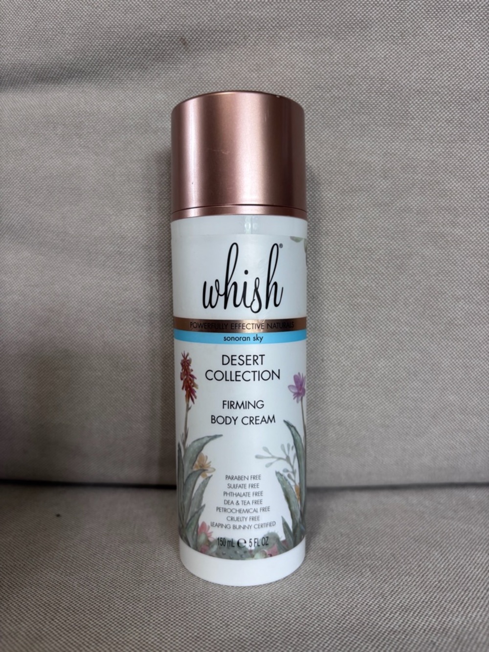 whish Desert Collection Firming Body Cream — White Bottle with Rose Gold Cap